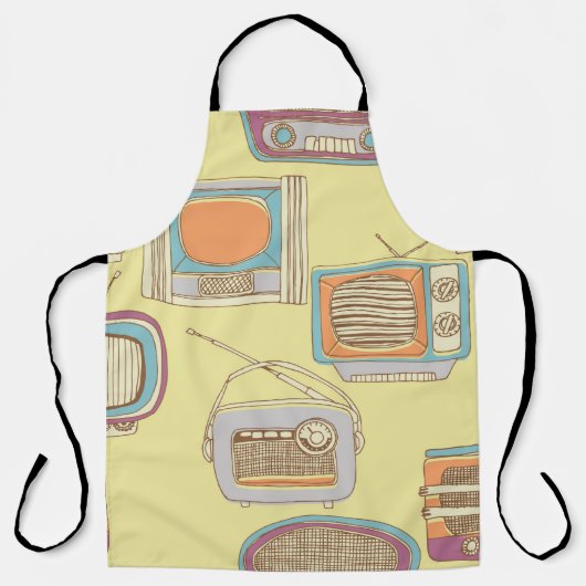 Tablier retro tv and radio. seamless pattern (Recto)