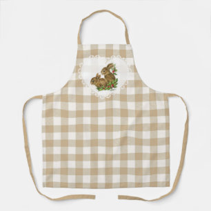 Tablier Retro Vintage Coquette Bébé Animaux En vichy lapin