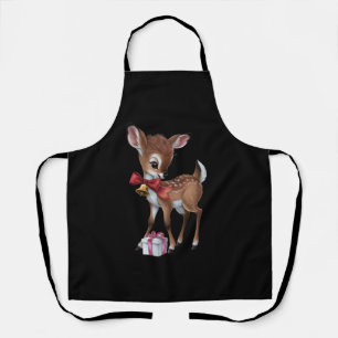 Tablier Retro Vintage Reindeer rose Noël Baby Deer