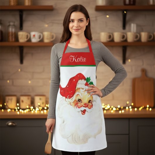 Tablier Retro Vintage Santa Claus Festive Custom Christmas