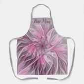 Tablier Rêve de fleur rose fractale, Imaginaire floral Mei (Recto)