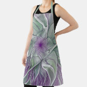 Tablier Rêve de fleurs, Abstrait violet vert Fractal Art (Insitu)