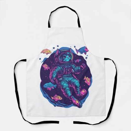 Tablier Rêves de chat de l'espace � Kitty Galaxy Vaporwave (Recto)