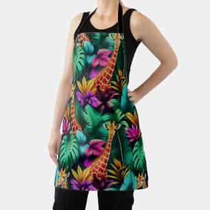 Tablier Rêves de girafe de jungle motif de surface transpa