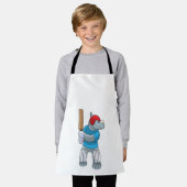 Tablier Rhino au cricket avec chauve-souris de cricket (Porté)