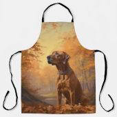 Tablier Rhodesian Ridgeback à l'automne Feuilles automne I (Recto)