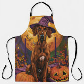 Tablier Rhodesian Ridgeback Chien Halloween sorcier Citrou (Recto)