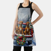 Tablier Rhodesian Ridgeback Christmas Red Truck Holiday (Insitu)