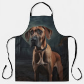 Tablier Rhodesian Ridgeback Halloween effrayant (Recto)