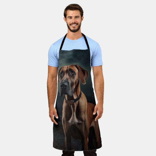 Tablier Rhodesian Ridgeback Halloween effrayant (Porté)