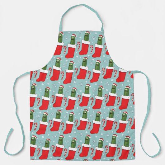 Tablier Rick et Morty | Motif de Noël Pickle Rick (Recto)