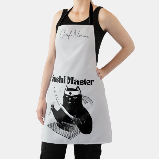 Tablier Riz et brillance, chat sushi (Insitu)