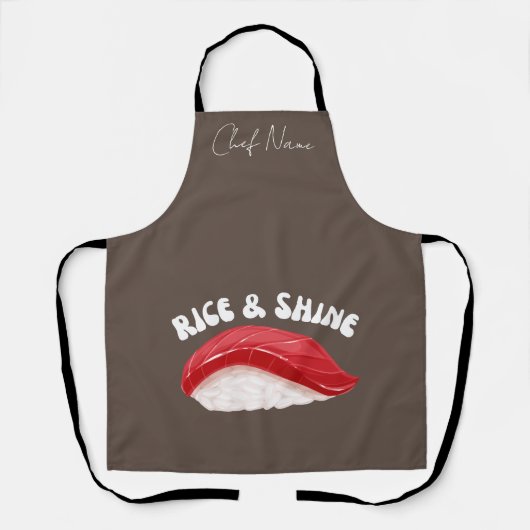 Tablier Riz et brillance, chat sushi (Recto)