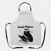 Tablier Riz et brillant, chat sushi (Recto)