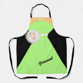 Tablier Robe de demoiselle d'honneur Sage vert avec Fleur (Recto)