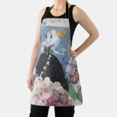 Tablier Robe élégante bleue femme florale fantaisie  (Insitu)