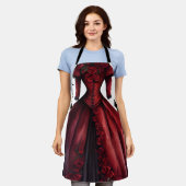 Tablier Robe et talons rouges victoriens | Antique Rose Go (Porté)