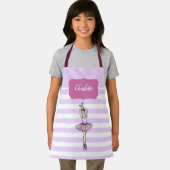 Tablier Robe rose Ballerina Violet Grandes Blancs Motif (Insitu)