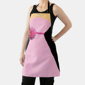 Tablier Robe rose fantaisie avec fleur rose drôle (Insitu)