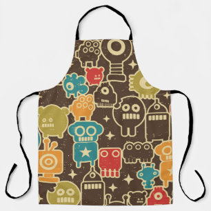 Tablier Robot et monstres motif moderne sans faille en arr