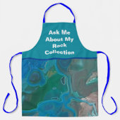 Tablier Rock Collector Humour Bleu Vert Marbré Pierre (Recto)