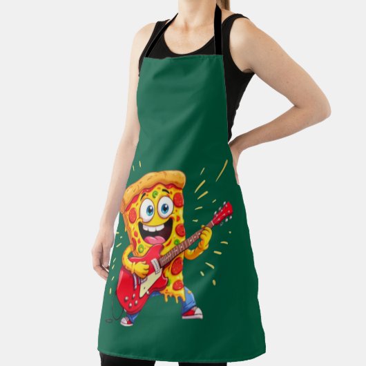 Tablier **Rock ’n’ Roll Pizza – Funny Guitar-Playing Slice (Insitu)