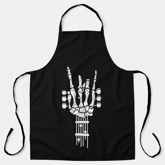 Tablier Rock & Roll Skeleton Guitare MuAll-Over Imprimer E (Recto)