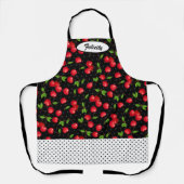 Tablier Rockabilly Polka Dots & Red Cherries Personnalisé (Recto)