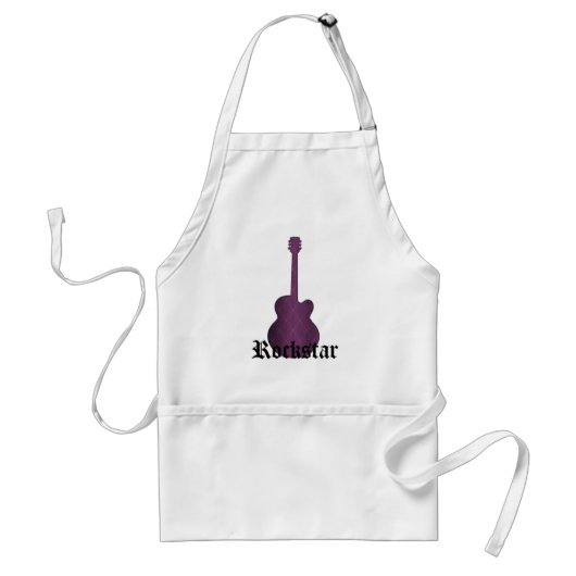 Tablier Rockstar Damask Guitar Apron, violet (Devant)