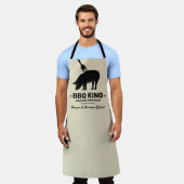Tablier Roi BBQ Votre Nom Boucher Cuisine (Porté)