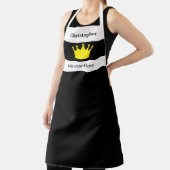 Tablier Roi de la cuisine nom couronne blanche (Insitu)