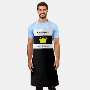 Tablier Roi de la cuisine nom couronne blanche