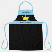 Tablier Roi de la cuisine nom couronne bleue (Recto)