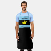 Tablier Roi de la cuisine nom couronne bleue (Porté)