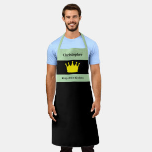 Tablier Roi de la cuisine nom couronne verte