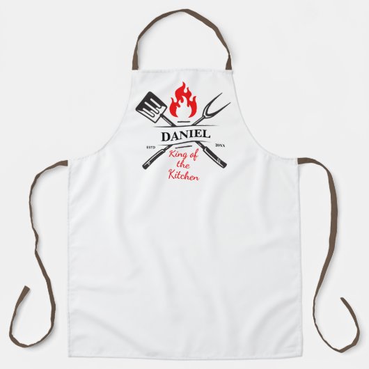 Tablier Roi de la cuisine Nom et année personnalisables (Recto)