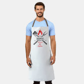 Tablier Roi de la cuisine Nom et année personnalisables (Porté)