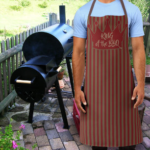 Tablier Roi des grillades rayures bordeaux