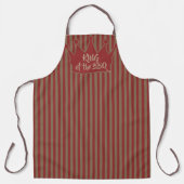 Tablier Roi des grillades rayures bordeaux (Recto)