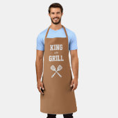 Tablier Roi du Grill Drôle Brun Clair Griller (Porté)