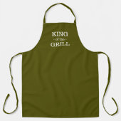 Tablier Roi du Grill mousse d'olive vert coutume barbecue  (Recto)