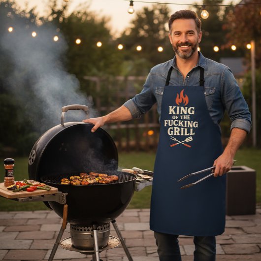 Tablier Roi du Grillon Apron de BBQ Drôle pour Hommes