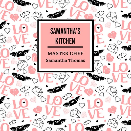 Tablier Romantic Love Gift Pink Black Heart Sketch Apron