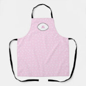 Tablier Romantic Pink Heart Apron with Initial (Recto)