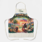 Tablier Romantic Sunset Porch View Illustration (Recto)