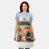 Tablier Romantic Sunset Porch View Illustration (Porté)