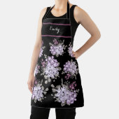 Tablier Romantique Noir & Lavande Fleur sauvage Bouquet Ap (Insitu)