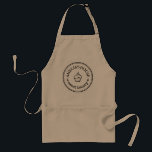 Tablier Rond Maison Personnalisée Logo d'Entreprise Person<br><div class="desc">Rond Homemade Professionnel Personnalisé Logo Personnalisé Adulte Apron, avec bordure ronde en détresse, police de texte de machine à écrire vintage pour le nom de l'employé et le nom de l'entreprise, décoration feuille, icône de cupcake personnalisable avec votre propre photo, clipart, décor ou toute image. Un joli cadeau personnalisé pour...</div>