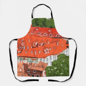 Tablier Roofs Rouges Prague Tchèque Visage collage croquis (Recto)