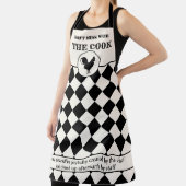 Tablier Rooster drôle noir et blanc cassé (Insitu)